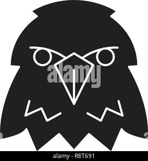 Adler Kopf schwarz Vektor Konzept Symbol. Adler Kopf, flache Illustration, Zeichen Stock Vektor