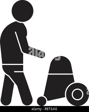 Ältere Menschen Gesundheitswesen schwarz Vektor Konzept Symbol. Ältere Menschen Gesundheit flachbild Illustration, Zeichen Stock Vektor