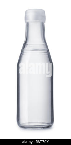 Flasche destillierten weißen Essig isoliert auf weißem Stockfoto