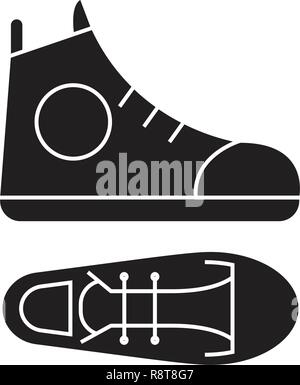 Gumshoes schwarz Vektor Konzept Symbol. Gumshoes flachbild Illustration, Zeichen Stock Vektor
