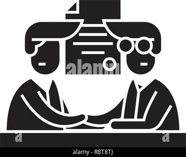 Beteiligung schwarz Vektor Konzept Symbol. Beteiligung flachbild Illustration, Zeichen Stock Vektor