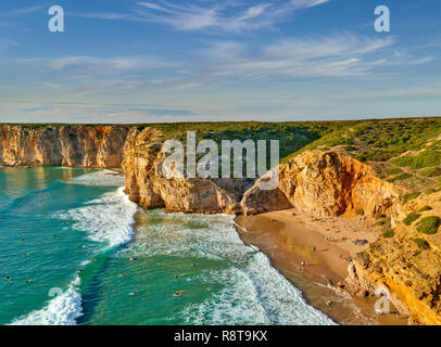 Praia do Beliche, Strand Surfers' bei Sagres, Algarve, Portugal Stockfoto