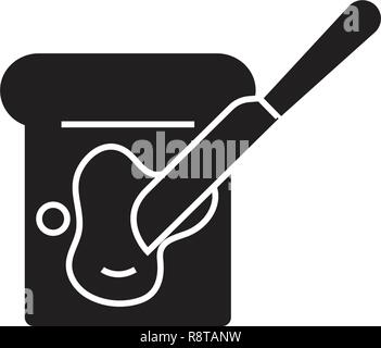Verbreitung Butter schwarz Vektor Konzept Symbol. Verbreitung butter Flachbild Illustration, Zeichen Stock Vektor