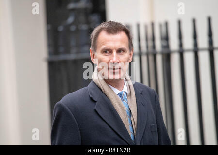 London, 18. Dezember 2018, Jeremy Hunt MP PC, Außenminister, kommt an einer Kabinettssitzung am 10 Downing Street, London Quelle: Ian Davidson/Alamy leben Nachrichten Stockfoto