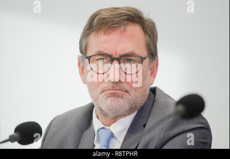 Hannover, Deutschland. 18 Dez, 2018. Michael maßmann, bisher Chief Polizei Direktor der Osnabrücker Polizei Inspektorat, im Landtag von Niedersachsen sitzt. Mit Wirkung vom 1. Januar 2019, Maßmann wird der Neue Osnabrücker Polizei Kommissar. Credit: Julian Stratenschulte/dpa/Alamy leben Nachrichten Stockfoto