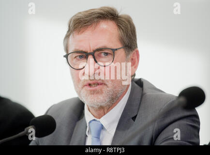 Hannover, Deutschland. 18 Dez, 2018. Michael maßmann, bisher Chief Polizei Direktor der Osnabrücker Polizei Inspektorat, im Landtag von Niedersachsen sitzt. Mit Wirkung vom 1. Januar 2019, Maßmann wird der Neue Osnabrücker Polizei Kommissar. Credit: Julian Stratenschulte/dpa/Alamy leben Nachrichten Stockfoto