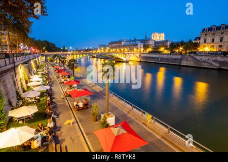 Frankreich, Paris, Ufer der Seine klassifiziert UNESCO, Park Rives de Seine, Paris Plage Stockfoto