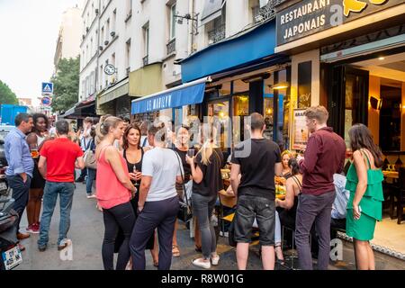 Frankreich, Paris, Menilmontant boulevard de Belleville, Cafe Stockfoto