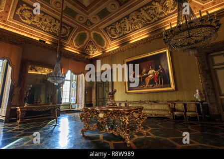 Zimmer der alten Reggia di Caserta in Italien, Royal Palace Stockfoto