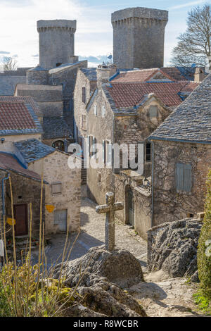 Frankreich, Aveyron, Causses und Cevennen, mediterranen Kulturlandschaft Agro-weidewirtschaft, als Weltkulturerbe von der UNESCO, der Causse du Larzac, Stockfoto