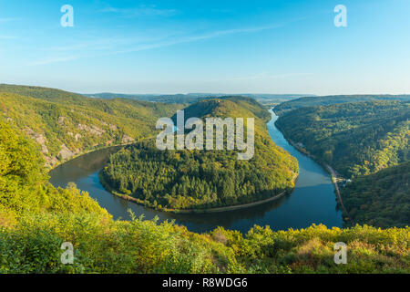 Saar, Saar-hang in Mettlach Merzig-Wadern, Saarland, Deutschland, Europa Stockfoto