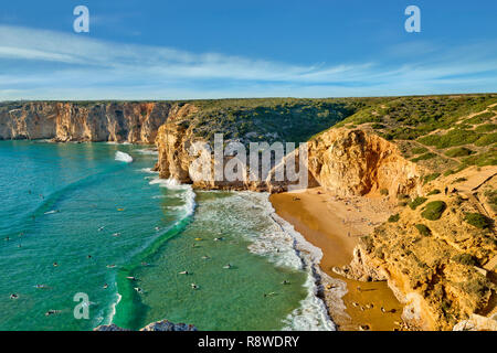 Praia Beliche, Sagres, Algarve, Portugal Stockfoto