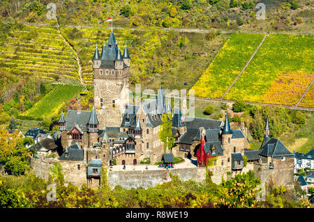 Reichsburg Cochem, der Kaiserburg in Deutschland Stockfoto