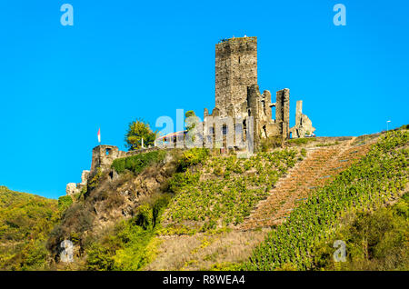 Blick auf die Burg Metternich in Beilstein in Deutschland Stockfoto