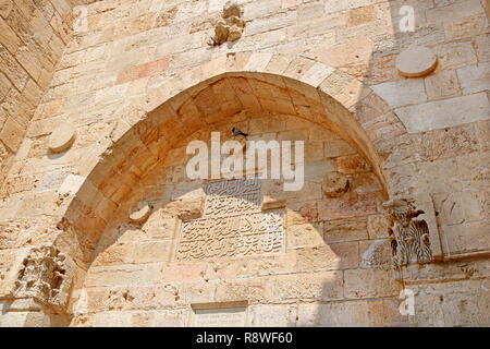 Arabische Inschrift in das Jaffa Tor in der Altstadt von Jerusalem, Israel Stockfoto