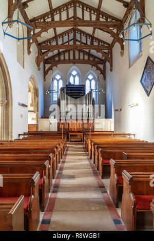 Blick auf Kirche Orgel in Amesbury Abteikirche UK Stockfoto