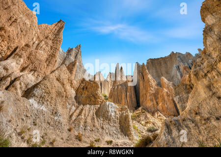 Clay Klippen, Omarama, Canterbury, Südinsel, Neuseeland Stockfoto