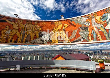 Blick auf zaisan Memorial in Ulan Bator, Mongolei Stockfoto