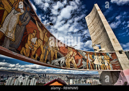 Blick auf zaisan Memorial in Ulan Bator, Mongolei Stockfoto