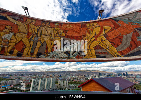 Blick auf zaisan Memorial in Ulan Bator, Mongolei Stockfoto