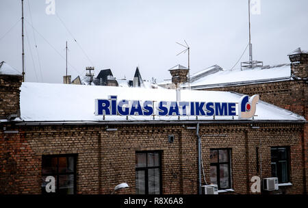 Rigas Satiksme. Englisch: Verkehr von Riga ist ein städtisch - im Besitz der öffentlichen Verkehrsmittel und Parkplätze Behörde Riga dienen Stockfoto