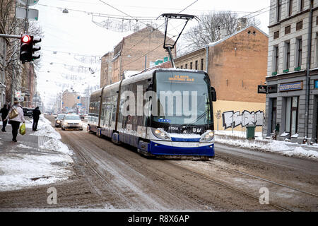 Rigas Satiksme. Englisch: Verkehr von Riga ist ein städtisch - im Besitz der öffentlichen Verkehrsmittel und Parkplätze Behörde Riga dienen Stockfoto