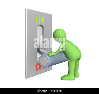 Marionette, drehte sich bei Fahrstufenwahlhebel in Position OFF Stockfoto