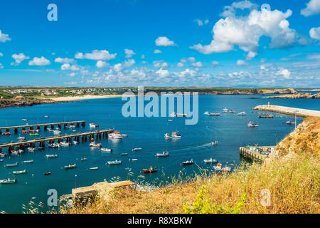 Portugal, Algarve, Süd-west Alentejano und Costa Vicentina, Sagres im äußersten Südwesten von Portugal und Europa, der Fischerhafen Stockfoto