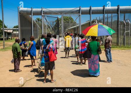 Papua-neuguinea, Golf von Papua, National Capital District, Port Moresby Stadt, bomana Gefängnis, maximale Sicherheit, Familie besuche Stockfoto