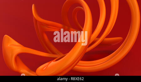 Rot abstrakt Hintergrund mit orange Abbildung. 3D-Darstellung Stockfoto