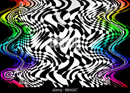 Abstrakte farbenfrohe Kurven 3D-Rahmen. Stockfoto