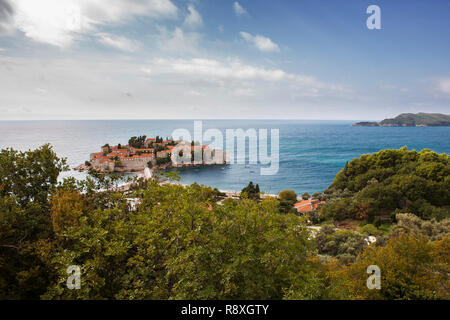 Aman Sveti Stefan Resort in der Nähe von Budva, Montenegro Stockfoto