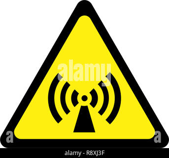 Warnschild mit nicht ionisierender Strahlung Symbol Stockfoto