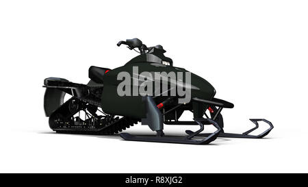Schneemobil, Motor Schlitten, snow Jet Ski auf weißem Hintergrund, 3D-Rendering Stockfoto