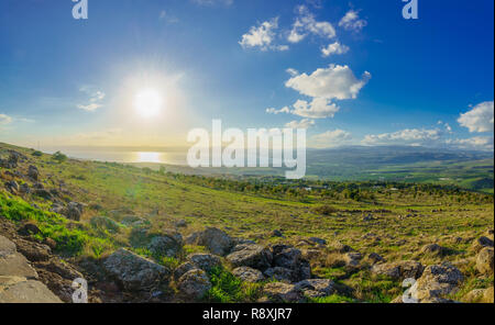 Blick von Norden auf das Meer von Galiläa (See Genezareth). Im Norden Israels Stockfoto