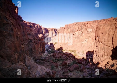 Panorama im Inneren Canyon aka Guelta d'Archei, Osten Ennedi, Tschad Stockfoto
