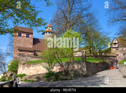 Kaiserliche Schloss, Altstadt, Nürnberg, Franken, Bayern, Deutschland, Europa Stockfoto