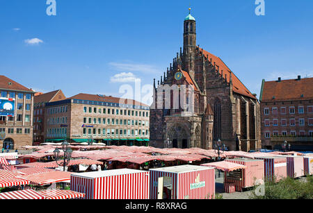 Hauptmarkt, hinter der Kirche Unserer Lieben Frau, Altstadt, Nürnberg, Franken, Bayern, Deutschland, Europa Stockfoto