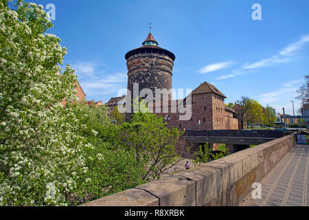 Splittertor in der Altstadt von Nürnberg, Franken, Bayern, Deutschland, Europa Stockfoto