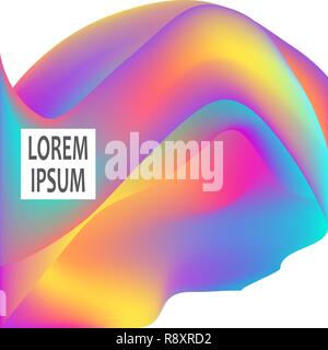 Fließenden formen. Wellenförmige Flüssigkeit Hintergrund. Hell abstrakt hintergrund Konzept. Trendigen Farbverlauf wellen Design Template vector Plakat Layout Magazin Flyer Stock Vektor