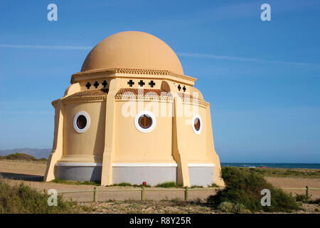 Einsiedelei von Torre Garcia, Hermitage, der Almeria Provinz, Andalusien, Spanien, zu Ehren der Jungfrau des Meeres, Torregarcia Einsiedelei in der Nähe von Kap Gata, Kabine Stockfoto