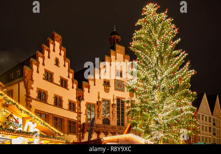 Weihnachtsmarkt in Frankfurt am Main, Hessen, Deutschland Stockfoto