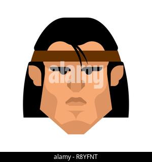 Barbar Gesicht. berserk brutalen Mann Kopf. Krieger portrait Vector Illustration Stock Vektor