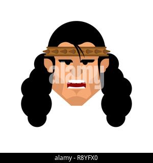 Barbar Gesicht. berserk brutalen Mann Kopf. Krieger portrait Vector Illustration Stock Vektor
