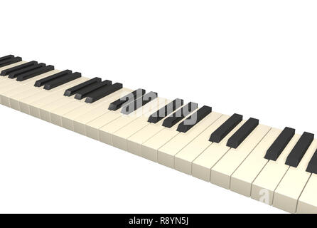 Abstrakte 3d-Piano. Objekt über Weiß Stockfoto