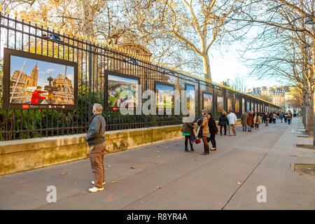 Frankreich, Paris, Ausstellung über die Netze der Luxembourg Garten und der Senat von hemis Fotografien für die ANVPAH (Nationale Vereinigung der Städte und Länder der Kunst und der Geschichte) im Jahr 2013 Stockfoto