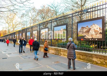 Frankreich, Paris, Ausstellung über die Netze der Luxembourg Garten und der Senat von hemis Fotografien für die ANVPAH (Nationale Vereinigung der Städte und Länder der Kunst und der Geschichte) im Jahr 2013 Stockfoto