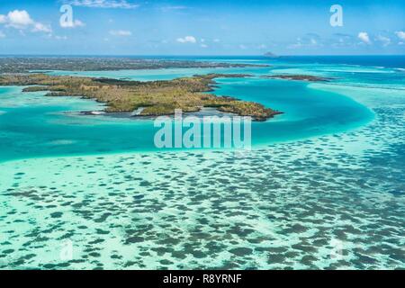 Mauritius, Riviere du Rempart Bezirk, Grand Gaube, wasserflugzeug Flug auf die Lagune, Bernstein ist Stockfoto