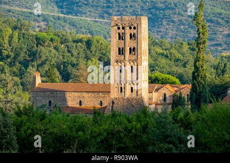 Frankreich, Pyrenees Orientales, Codalet, Abtei von Saint Michel de Cuxa, Regionaler Naturpark der katalanischen Pyrenäen Stockfoto