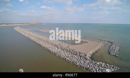 Luftaufnahme der Braddock Bay Ecosystem Restoration, Barrier Beach, Griechenland, NY unter der US-Armee Korps der Ingenieure, Interinstitutionelle und internationale Dienstleistungen Programm konstruiert ( Stockfoto